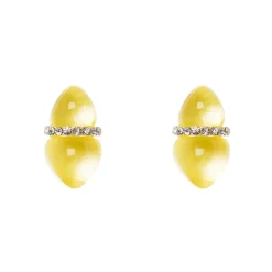 Orecchini a due gemme Cocoon - Giallo