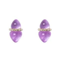 Orecchini a due gemme Cocoon - Viola