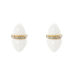Orecchini a due gemme Cocoon - Bianco