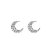 Orecchini a mezzaluna con zirconi Pearl - Bianco