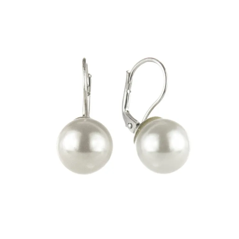 Orecchini a monachella con perla luminosa Pearl - Bianco