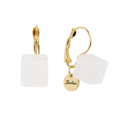 Orecchini a monachella e cubo Kaaba - Bianco