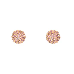 Orecchini a semi-sfera Petit Pavè - Rosa