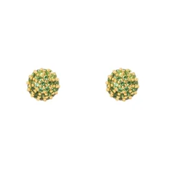 Orecchini a semi-sfera Petit Pavè - Verde