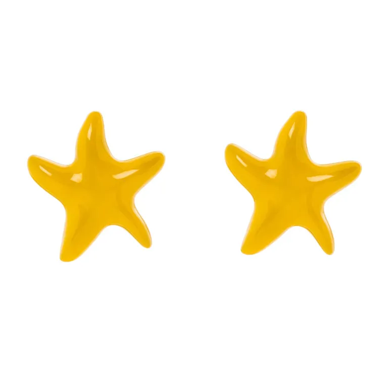 Orecchini a stella di mare Partenope - Giallo