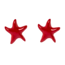 Orecchini a stella di mare Partenope - Rosso