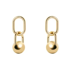 Orecchini anello ovale e boule Domus - Oro