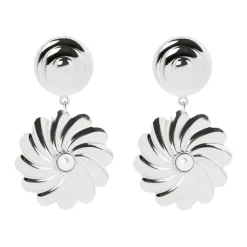 Orecchini bottoncino e fiore spiralato Amaranta - Argento