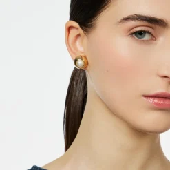 Orecchini bottone e perla Amaranta - Oro