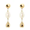 Orecchini calottina e perle Leila - Oro