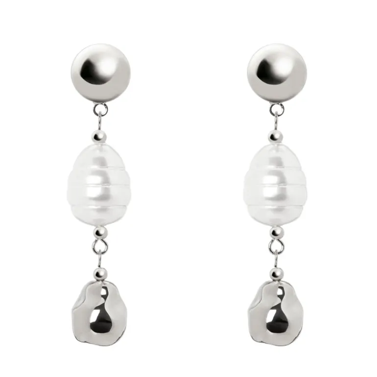 Orecchini calottina e perle Leila - Argento