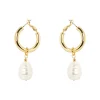 Orecchini cerchietto e perla barocca Leila - Oro