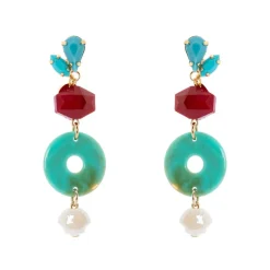 Orecchini cerchietto e perla Ondina - Multicolor