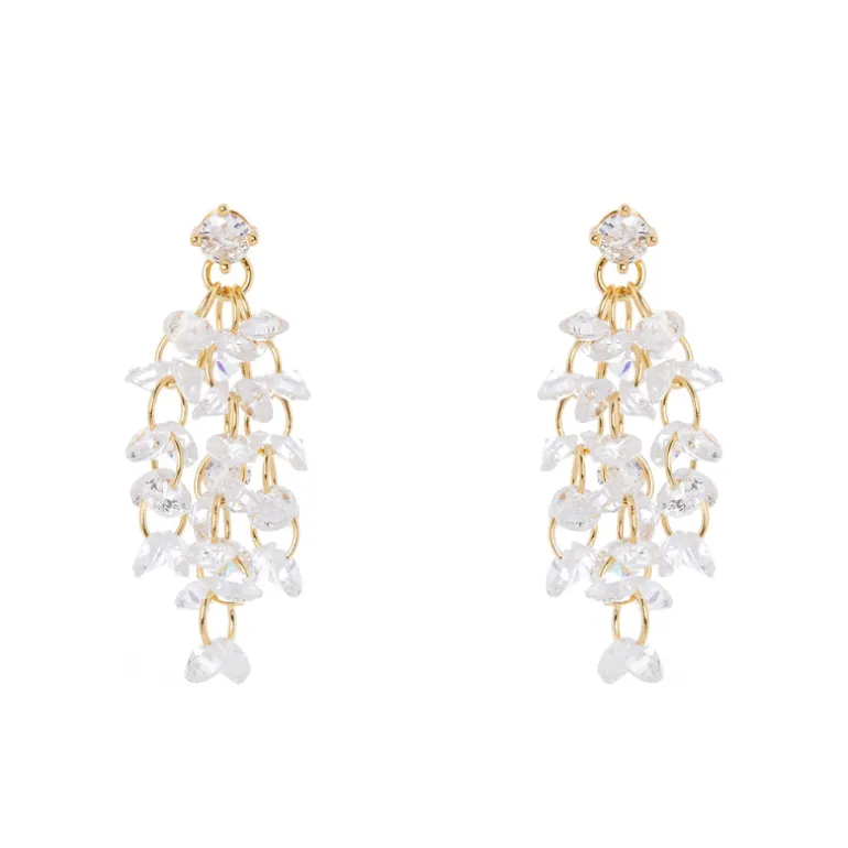 Orecchini chandelier Kristall - Bianco