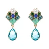 Orecchini charm quadrato e goccia Sirens - Blu
