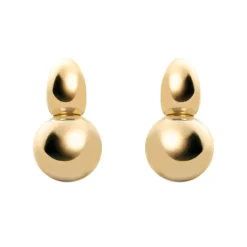 Orecchini con boule ed elemento ovale Domus - Oro