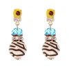 Orecchini con boule variegata Partenope - Multicolor