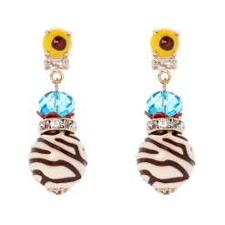 Orecchini con boule variegata Partenope - Multicolor