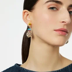 Orecchini con boule variegata Partenope - Multicolor