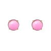 Orecchini con cabochon circolare Blossom - Fucsia