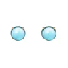 Orecchini con cabochon circolare Blossom - Blu