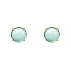 Orecchini con cabochon circolare Blossom - Verde