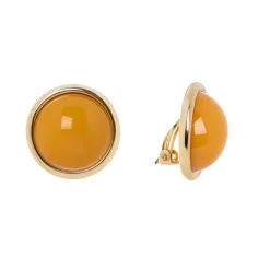 Orecchini con cabochon in cornice Chantal - Rosso
