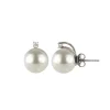 Orecchini con grande perla e zircone Pearl - Bianco