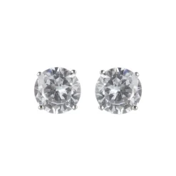 Orecchini con grande zircone Pearl - Bianco