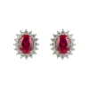 Orecchini con ovale di zirconi Pearl - Rosso