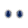 Orecchini con ovale di zirconi Pearl - Blu