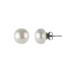 Orecchini con perla oblata Pearl - Bianco