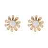 Orecchini con petali aurei e bianco Flora - Multicolor
