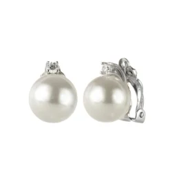 Orecchini con piccolo zircone e perla Pearl - Bianco