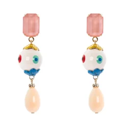 Orecchini con sfera e goccia Partenope - Multicolor