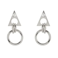 Orecchini con triangolo, anello e zircone Domus - Argento