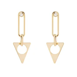Orecchini con zircone e triangolo Domus - Oro