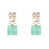 Orecchini con zircone, perla e cristallo Sirens - Turchese
