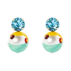 Orecchini cristallo e sfera Partenope - Multicolor