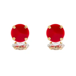 Orecchini cuneo e navette Ondina - Rosso
