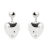Orecchini cupolina e cuore Amaranta - Argento