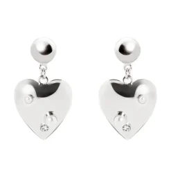 Orecchini cupolina e cuore Amaranta - Argento