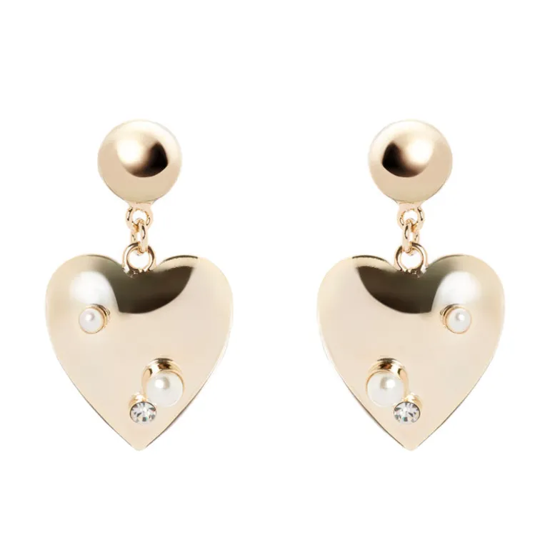 Orecchini cupolina e cuore Amaranta - Oro