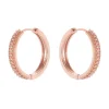 Orecchini grande cerchio e cristalli Malibù - Oro rosa