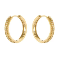 Orecchini grande cerchio e cristalli Malibù - Oro