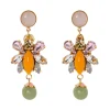 Orecchini insettino e boule Flora - Multicolor