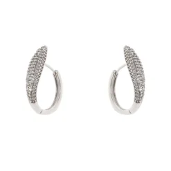 Orecchini mini cerchio affusolato Ginevra - Argento