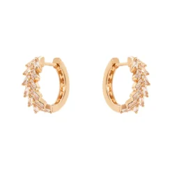 Orecchini mini cerchio e zirconi geometrici Ginevra - Oro