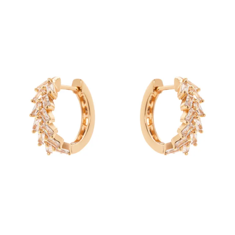 Orecchini mini cerchio e zirconi geometrici Ginevra - Oro