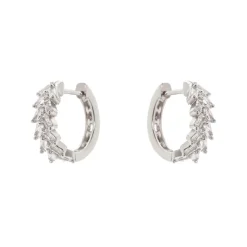 Orecchini mini cerchio e zirconi geometrici Ginevra - Argento